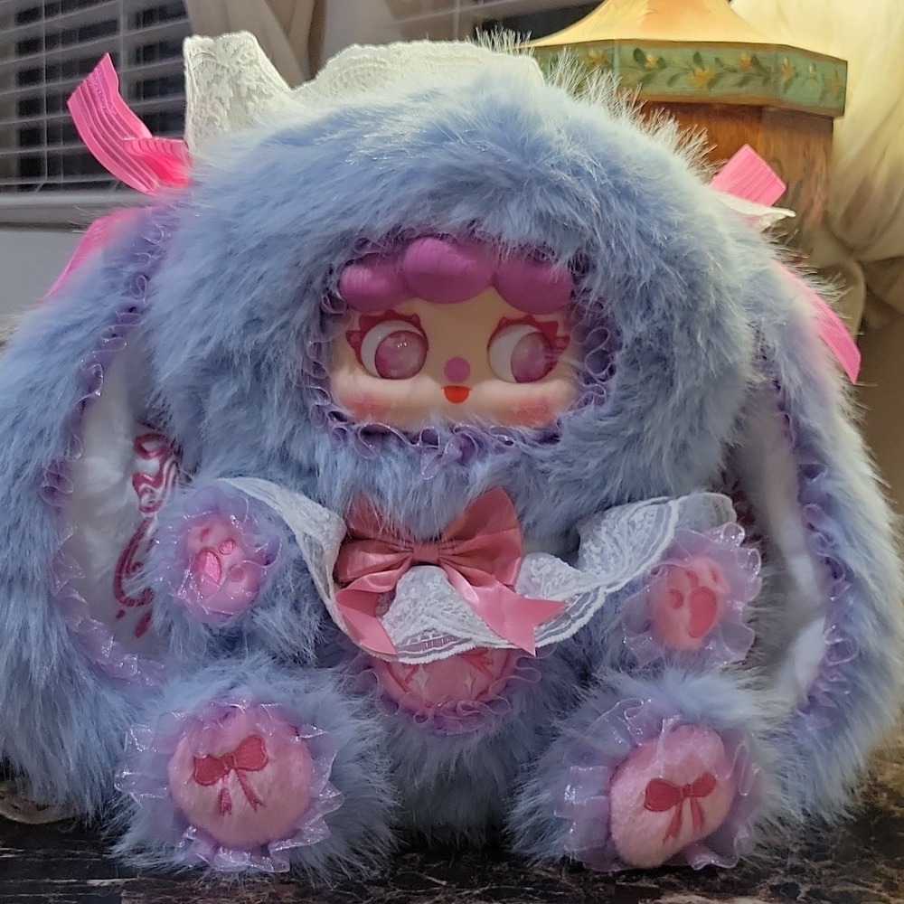 Happy Ghost MIGO Rose Tea Party Rabbit Plush Purple Pink Blind Box 2023 Medium